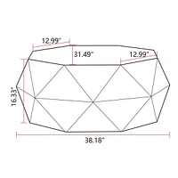 38" Three-Dimensional Embossed Pattern Design American Retro Style Coffee Table