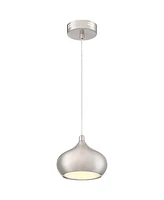 Possini Euro Design Holland Satin Nickel Mini Pendant Lighting 7 1/2" Wide Modern Industrial Led Silver Shade Fixture for Dining Room House Entryway B