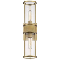 Possini Euro Design Miranda Modern Wall Light Sconce Warm Brass Gold Hardwired 4 1/2" 2