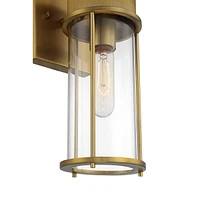 Possini Euro Design Miranda Modern Wall Light Sconce Warm Brass Gold Hardwired 4 1/2" 2