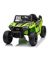 Streamdale Furniture Ultimate Kids' Adventure Ride-On Green Pp Mini Utv with Built-In Music