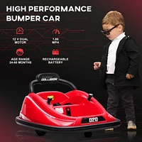 Streamdale Furniture Kid-Driven or Remote Control Electric Bumper Car Realistic Ride with Sound Effects and 360° Rotation