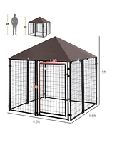 Streamdale Furniture Shady Outdoor Dog Kennel with Lockable Door and Durable Steel Railings