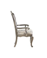 Streamdale Furniture Ariadne Side Chair (Set-2), Velvet & Antique Plantinum Finish