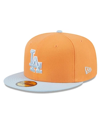 New Era Men's Orange/Light Blue Los Angeles Dodgers Spring Color Basic Two-Tone 59FIFTY Fitted Hat