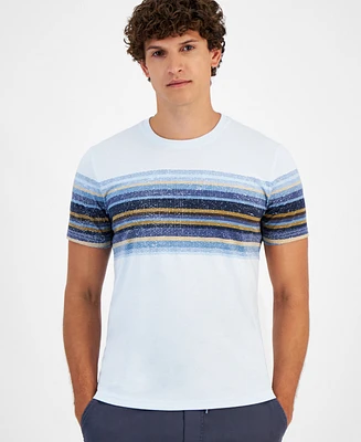 Sun + Stone Men's Rugged Short Sleeve Crewneck Chest-Stripe T-Shirt, Created for Macy's