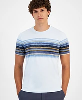 Sun + Stone Men's Rugged Short Sleeve Crewneck Chest-Stripe T-Shirt, Created for Macy's