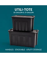 Iris Gallon Heavy-Duty Storage Plastic Bin Tote Container, Black