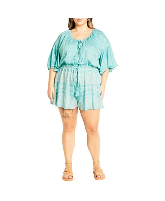 City Chic Women's Harlow Border Romper