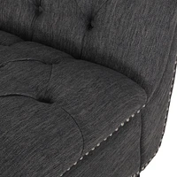 Indulge in Comfort & Style Curved Button Tufted Stitched Lounge Chair