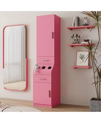 Simplie Fun Adjustable Storage Cabinet for Salon, Bathroom, and Home