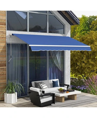 Simplie Fun Solid Aluminum Retractable Awning with Adjustable Canopy and Uv Protection