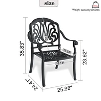 Premium Black Aluminum Armchair with Cozy Cushions