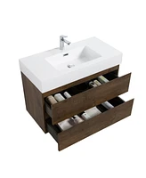 Streamdale Furniture Alice Floating Bathroom Vanity Rosewood Sophistication with Ample Storage