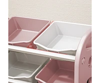 6-Bin Kids Toy Storage Organizer with Hdpe Shelf and Bins for Playroom