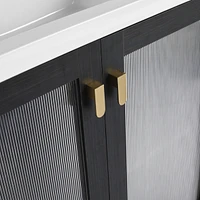32Inch Freestanding Bathroom Vanity Plywood With Ceramic Sink, Soft Closing Door