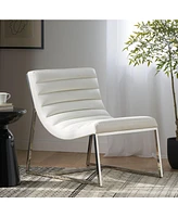 Simplie Fun Parisian White Leather Sofa Chair Contemporary Elegance for Any Room