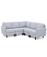 Simplie Fun 8-seater Modular Sofa with Comfortable Polyester Upholstery