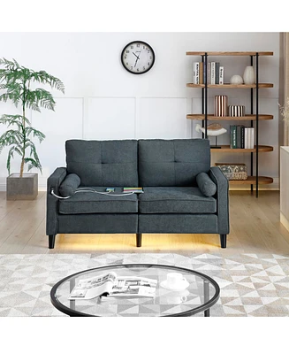 Simplie Fun Cozy and Convenient Sofa Set with Usb Charging, Ambient Light, and Durable Construction