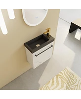 Streamdale Furniture Compact Wall-Mounted Vanity Soft-Close Doors, Resin Sink, Scratch-Resistant Surface