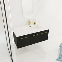 Streamdale Furniture Modern Vanity with Unique Resin Sink and Ample Storage