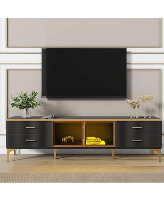 Streamdale Furniture Multi-Colored Led Tv Stand for Stylish Ambiance and Amplified Decor