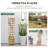 Sturdy Wooden Planter Trellis Customizable and Ample for Outdoor Growth
