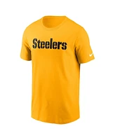 Nike Men's Gold Pittsburgh Steelers Primetime Wordmark Essential T-Shirt