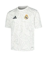 Adidas Big Boys and Girls White Real Madrid 2024/25 Pre-Match Top