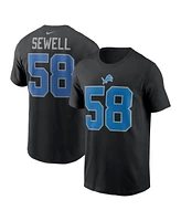 Nike Men's Penei Sewell Black Detroit Lions Name Number T-Shirt