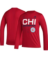 Adidas Men's Red Chicago Fire 2023 Club Dna Long Sleeve Aeroready T-Shirt