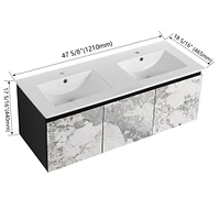 48'' Floating Wall-Mounted Bathroom Vanity & Soft-Close Cabinet Door, Kd-Package