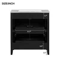 30" Freestanding Shaker Style Bathroom Vanity Combo with Ceramic Sink