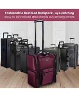 Byootique Beet Red Rolling Makeup Train Case Soft Sided Cosmetic Travel