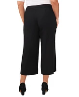 Vince Camuto Plus Solid Zipper-Pocket Culotte Pants