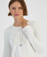 Tommy Hilfiger Women's Rhinestone Logo Sweater