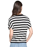 Karl Lagerfeld Paris Women's Striped Logo T-Shirt