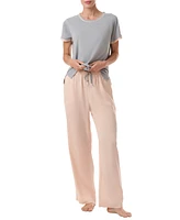Tommy Hilfiger Women's 2-Pc. Short-Sleeve Satin Logo Pajamas Set