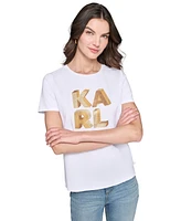 Karl Lagerfeld Paris Women's Embellished Graphic T-Shirt