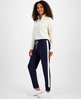 Nautica Jeans Women's Drawstring Side-Striped Jogger Pants