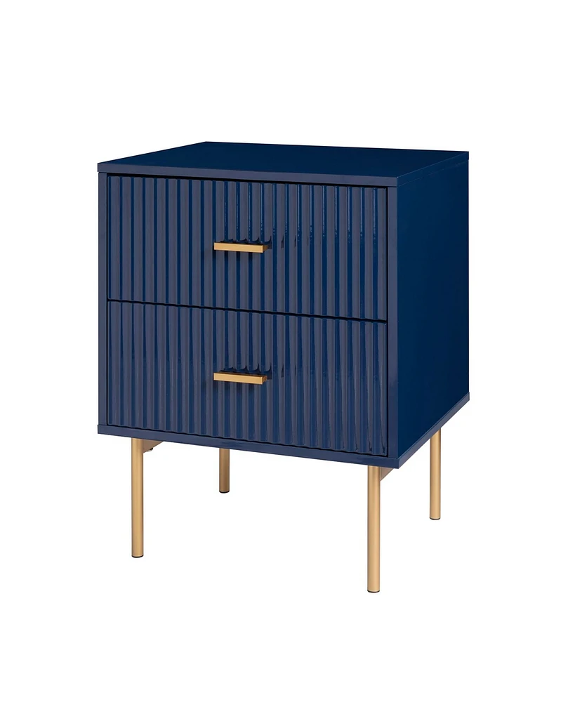 Hulala Home Manufactured Wood Jonah 2-Drawer Nightstand with 2 Drawers