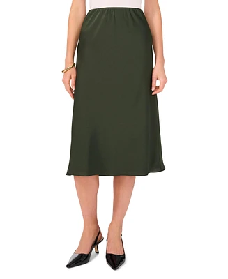 Vince Camuto Women's Satin A-Line Pull-On Midi Skirt