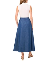 Vince Camuto Women's Cotton A-Line Pull-On Midi Skirt