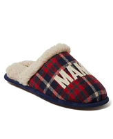 Dearfoams Mama Bear Plaid Scuff Slipper