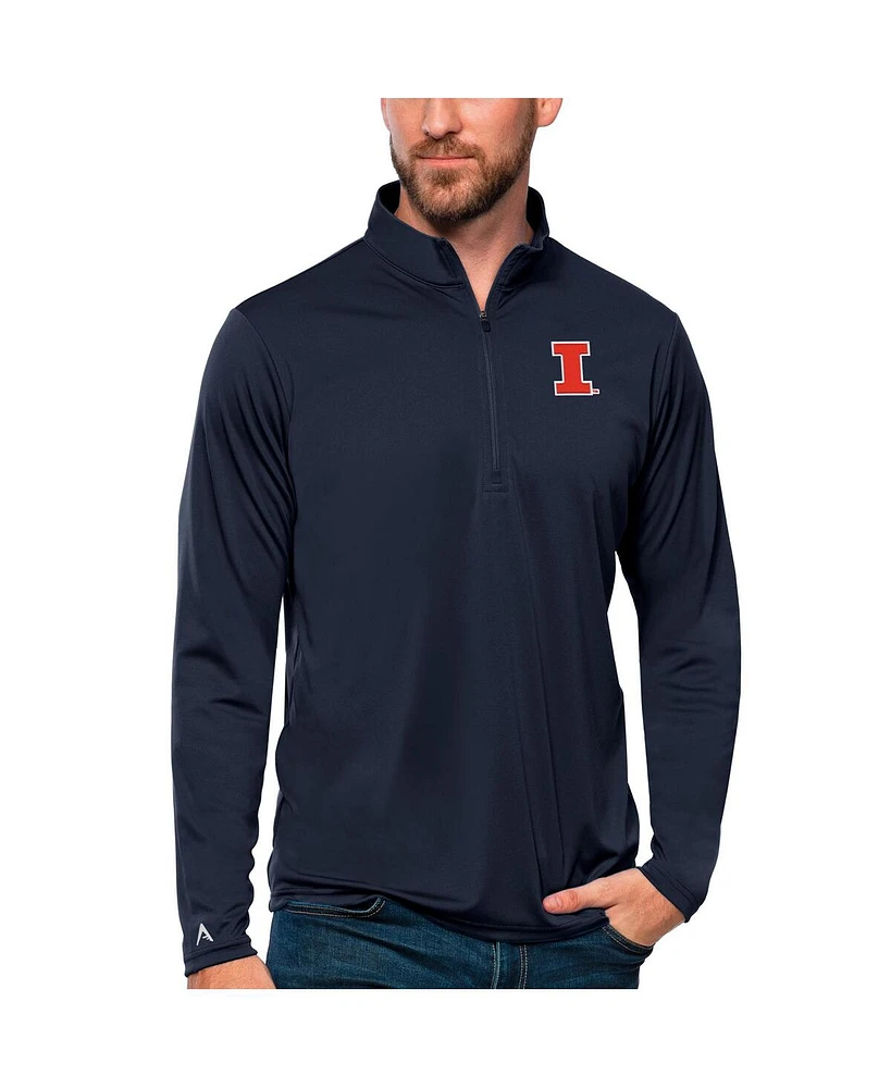 Antigua Men's Navy Illinois Fighting Illini Tribute Quarter-Zip Top