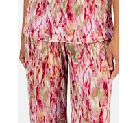 Jm Collection Petite Texture Garden Plisse Pull-On Pants, Created for Macy's