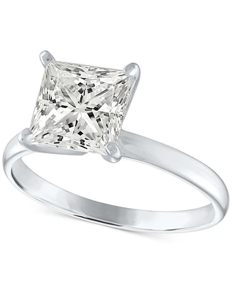 Gia Certified Diamond Princess Solitaire Engagement Ring (2 ct. t.w.) in 14k White Gold