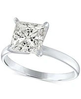 Gia Certified Diamond Princess Solitaire Engagement Ring (2 ct. t.w.) in 14k White Gold