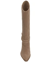 Lucky Brand Women's Risvin Bow Whipstich Tall Knee High Heel Boots