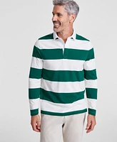 Club Room Men's Outdoors Regular-Fit Stripe Long-Sleeve Rugby Shirt, Created for Macy's